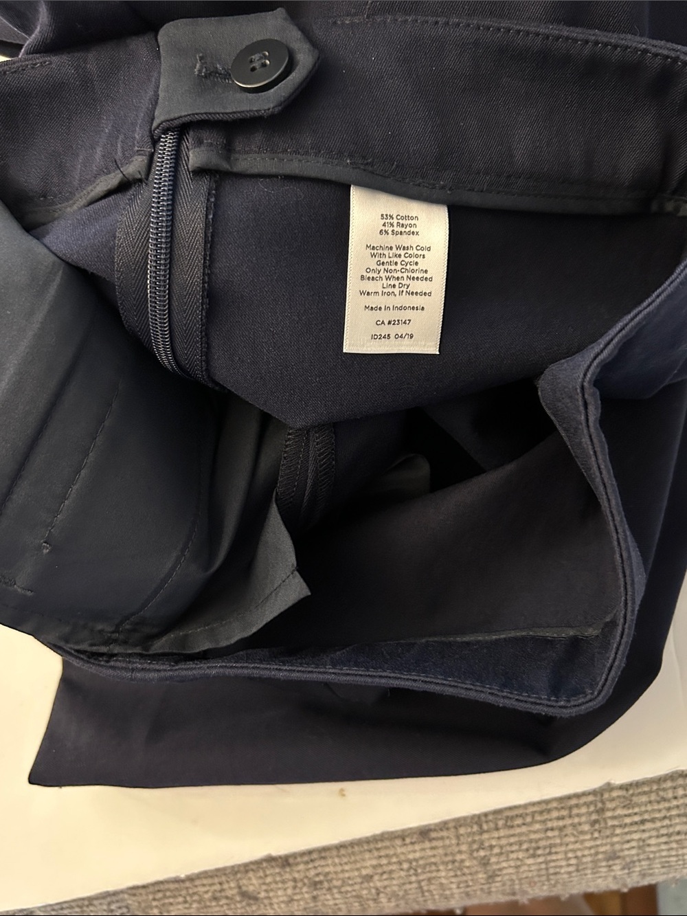 Talbots Chatham curvy stretch ankle pants navy blue size 12P petite - Picture 9 of 10